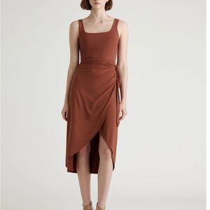 Aritzia Wilfred Saturn midi dress in brown. Worn once!